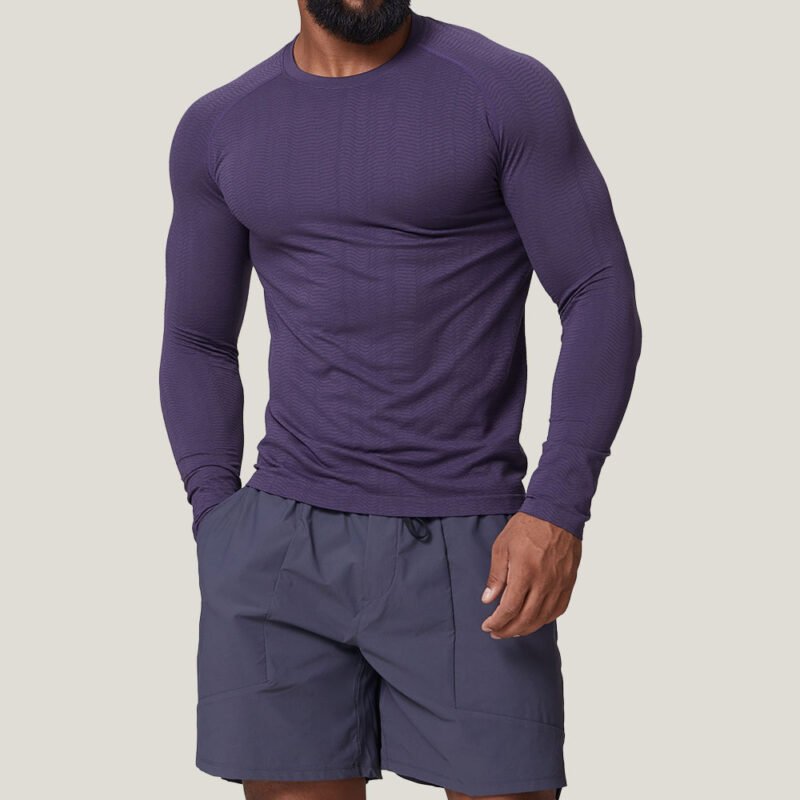 Seamless Men's Gym Long Sleeve Shirts Manufacturer