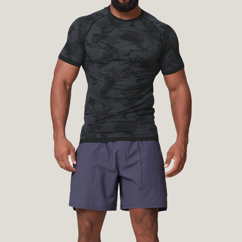 Seamless Men's Soft Cotton Gym Training T-Shirt