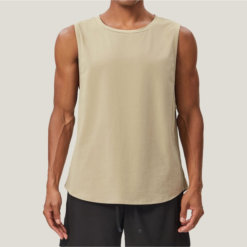 Men’s Drop Armhole Stringer Tank Top Loose Fit Gym Bodybuilding Sleeveless Shirt OEM Supplier